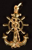 An 18k gold pendant in the form of an anchor, length 3cm, 1.9g