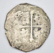 Spanish 8 reales handmade silver coin circa mid-16thC