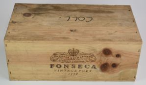 Six bottles of Fonseca 1992 vintage port, in original wooden case