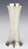 George V hallmarked silver vase of waisted form, Birmingham 1914, maker A & J Zimmerman Ltd,