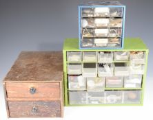 Three chests of drawers containing watches, parts and accessories, vintage to modern