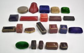 Twenty two antique/ vintage jewellery boxes including 'Mrs Newman, Savile Row', 'Primavesi Bros,