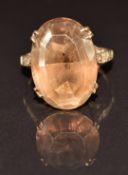 A 9ct gold ring set with smoky quartz, 5.3g, size O