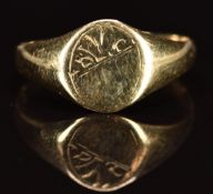 A 9ct gold signet ring, 1.7g, size L