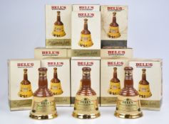 Large collection of boxed Bell's Scotch Whisky including three 37.5cl decanters, 40% vol and nine