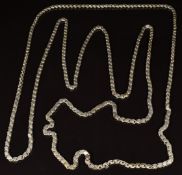 A c1900 silver guard chain made up of unusual links