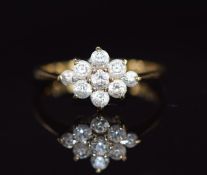 A 9ct gold ring set with cubic zirconia, 1.9g, size M
