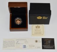 2012 Queen Elizabeth II Diamond Jubilee proof gold full sovereign, with Paul Davy George & Dragon