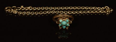 A 9ct gold ring and 9ct gold bracelet, 8g
