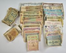 A collection of 1940s banknotes to include George VI from Malay (Malaysia), Malta, Ceylon (Sri