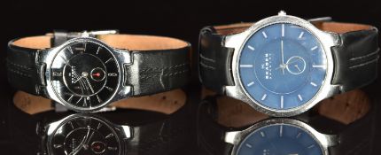 Two Skagen of Denmark wristwatches comprising a gentleman's example with blue dial and a ladies