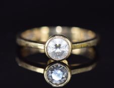 A 14ct gold ring set with a diamond of approximately 0.45ct, 2.5g, size N