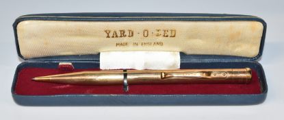 9ct gold Yard-o-Led propelling pencil, length 12cm, weight 24g all in, in original case