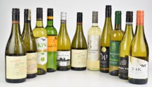 Twelve bottles of New World white wine including Saint Clair Sauvignon Blanc 2017, Marlborough