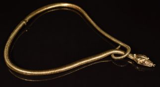 Silver gilt necklace in the form of a snake, used in the filming of Bedazzled with Elizabeth Hurley