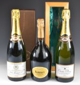 Three bottles of Champagne comprising Jules Feraud Brut Cuvée Reserve, Ruinart and Charles Vercy,