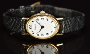 Tiffany & Co 14ct gold Art Deco style ladies wristwatch with blued Breguet hands, black Arabic