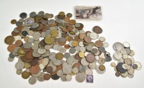 Louis Philippe I 1844 French five franc coin, together with further mixed silver coinage, Devon mine