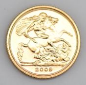 2009 Queen Elizabeth II gold quarter sovereign