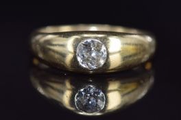 An 18ct gold ring set with an old cut diamond of approximately 0.5ct, 6.3g, size U