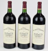 Three magnum bottles of Chateau Bel Air La Perriere Bordeaux 2003, 1500ml, 13% vol