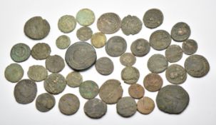 Forty Roman copper / bronze coins, largest 28mm diameter, smallest 7mm, includes Constantine X