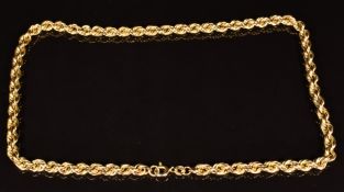 A 9ct gold rope twist necklace, length 40cm, 11.6g