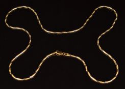An 18ct gold bi-coloured necklace, length 50cm, 11.1g