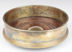 Modern feature hallmarked silver wine coaster, Sheffield 2006, maker Carr's of Sheffield Ltd,