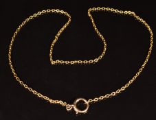A 9ct c1900 9ct gold chain, length 48cm, 7.2g