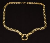 A 9ct gold necklace made up of rectangular links, length 39.5cm, 19.6g