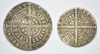 Edward III (1327-99) hammered silver groat together with a half groat, both London mint