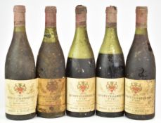 Five bottles of Gevrey Chambertin 1er cru 1973