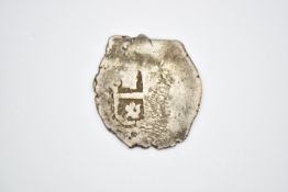 Mexico under Spain 1719 silver 2 reales 'piece of 8' cob coin