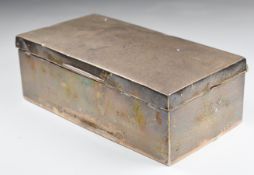 Hallmarked silver cigarette case, marks rubbed, length 17cm