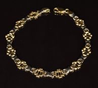 A 14k gold bi-coloured bracelet, 6.5g