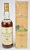 The Macallan Single Highland Malt Scotch Whisky, 10 years old, 70cl, 40% vol, in original box