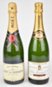 Two bottles of Champagne Comprising Jules Feraud and Moët & Chandon, both 750ml, 12% vol