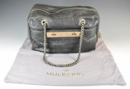 Mulberry Carter double handle handbag in Midnight nappa leather with gilt metal hardware, with