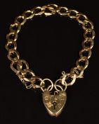 A 9ct gold curb link bracelet, length 18cm, 11.1g