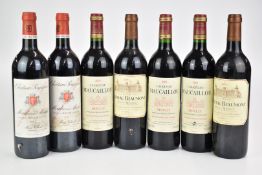 Seven bottles of red wine comprising three Chateau Maucaillou Moulis 2003, 75cl, 13%vol, two Chateau