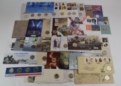 Thirty two £2 coin/stamp covers, various subjects including sporting, military, history etc