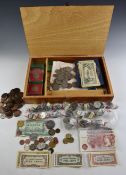 A collection of modern crowns, UK coin sets, sundry UK coinage etc, together with banknotes