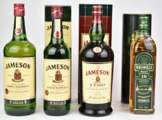 Four bottles of Irish whiskey comprising Jameson 1ltr and 700ml, Jameson 1780 Reserve 1ltr, all
