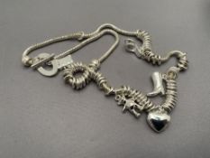 A Pandora bracelet with charms