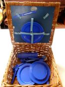 A Brexton picnic set in wicker hamper