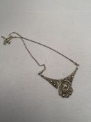 A silver marcasite necklet