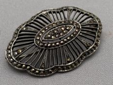A vintage silver marcasite brooch