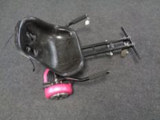 A Blue Fin hoverboard cart with charger