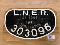 A metal railway locomotive plaque - 